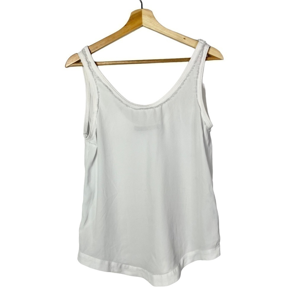Zara Basic White Scoop Neck Chiffon Tank Top‎ XS